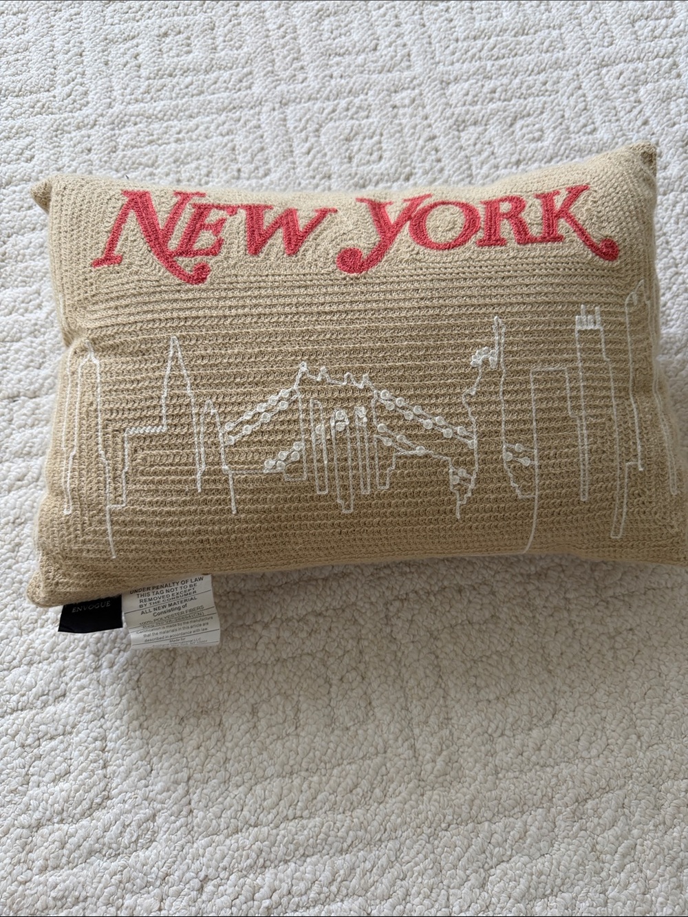 Envogue New York Embroidered Accent Pillow